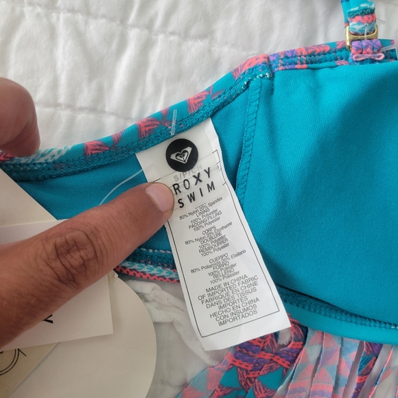 ROXY Fringe Bohemian Aztec Bandeau Bikini Top S NWT Festival Ready Convertible - Picture 6 of 11